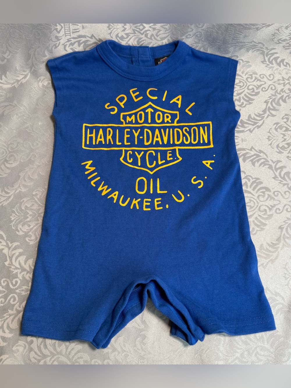 Harley Davidson Blue baby romper unisex 9/12 months